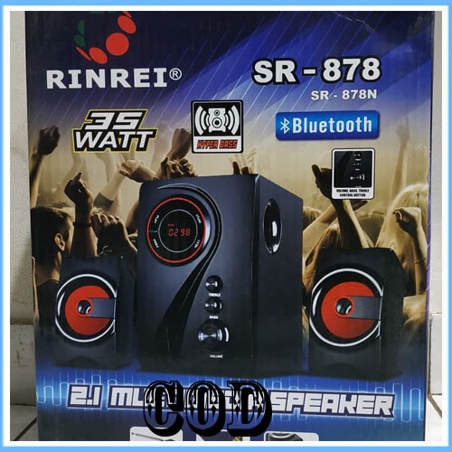 Speaker Aktif RINREI SR 878 N Audio Multimedia 2.1 Super Woofer Bluetooth - USB - SD Card - Radio - Remote