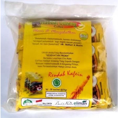 

Kopi Habbat Ginseng el iman kemasan paket isi 3 renceng