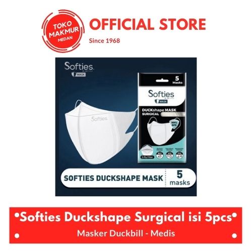 SOFTIES DUCKSHAPE MASK / MASKER DUCKBILL SURGICAL ISI 5 PCS