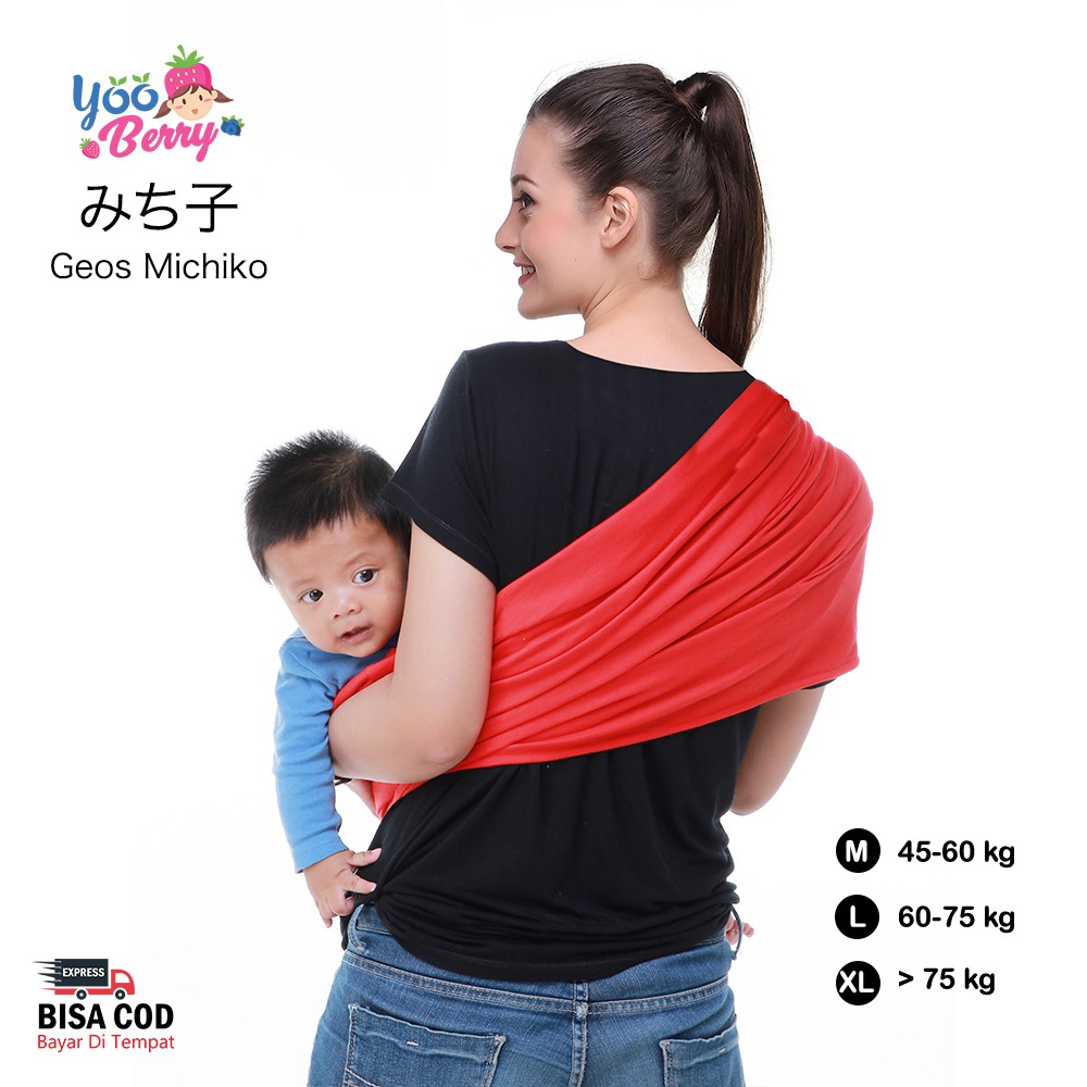 YooBerry Michiko Geos Gendongan Bayi Samping Baby Sling 0-3 Tahun Berry Mart