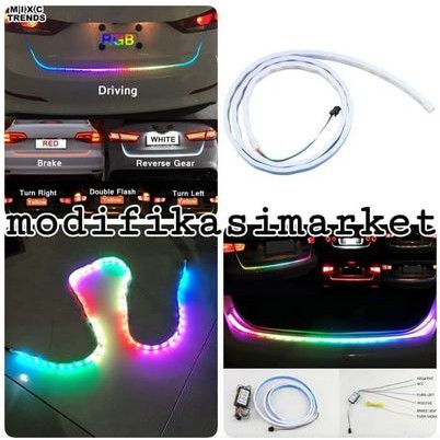 LAMPU LED BAGASI BELAKANG MOBIL 120 CM / LED TAIL TRUNK RGB 12 12V Volt