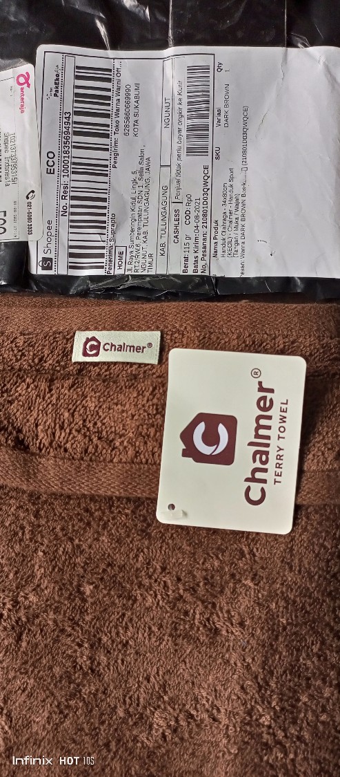 Handuk Olahraga - 34x80cm (kecil) - Chalmer - Handuk Sport (tangan / Muka / Wajah)