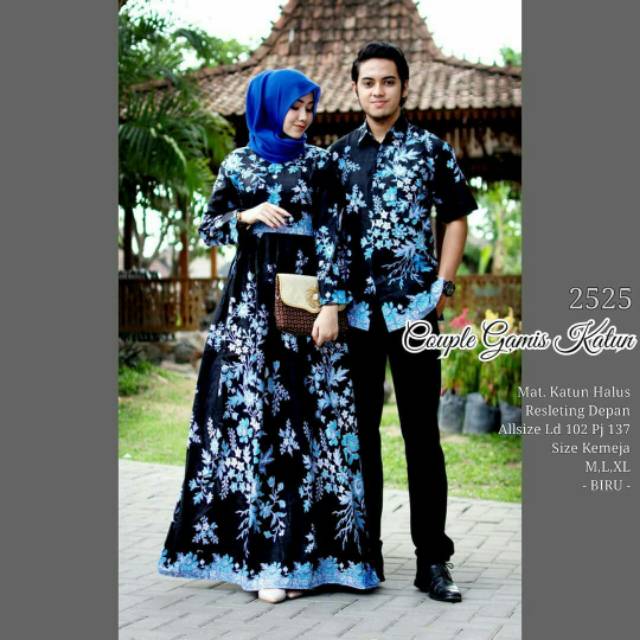 COUPLE BATIK GAMIS DAN KEMEJA LENGAN PENDEK 1 ATASAN BATIK FASHION PRIA WANITA SOGAN  PEKALONGAN ORI