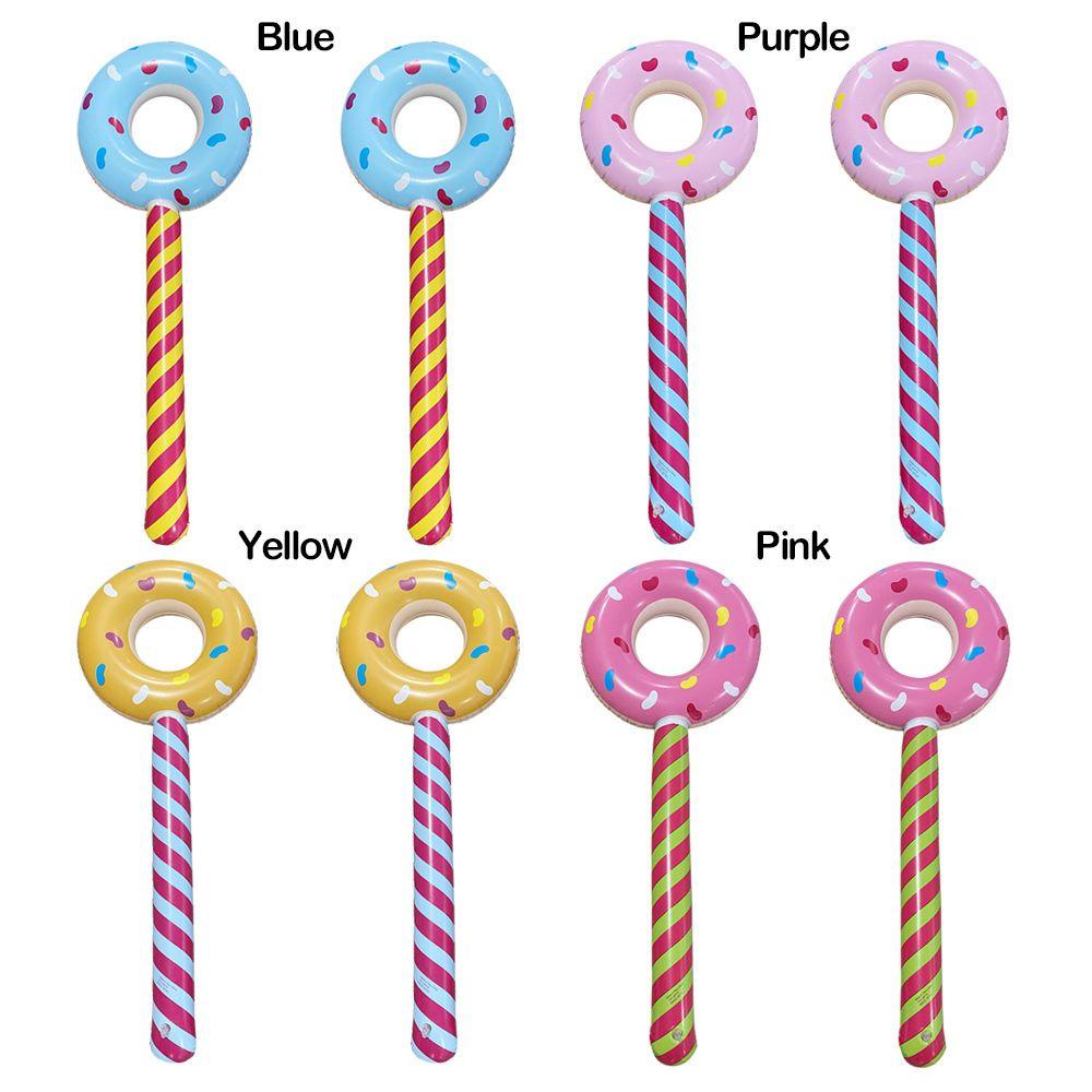 TOP 2 Pcs Donat Tiup Baru Pelampung Bentuk Donat Balon Permen Tema Lolipop Stik