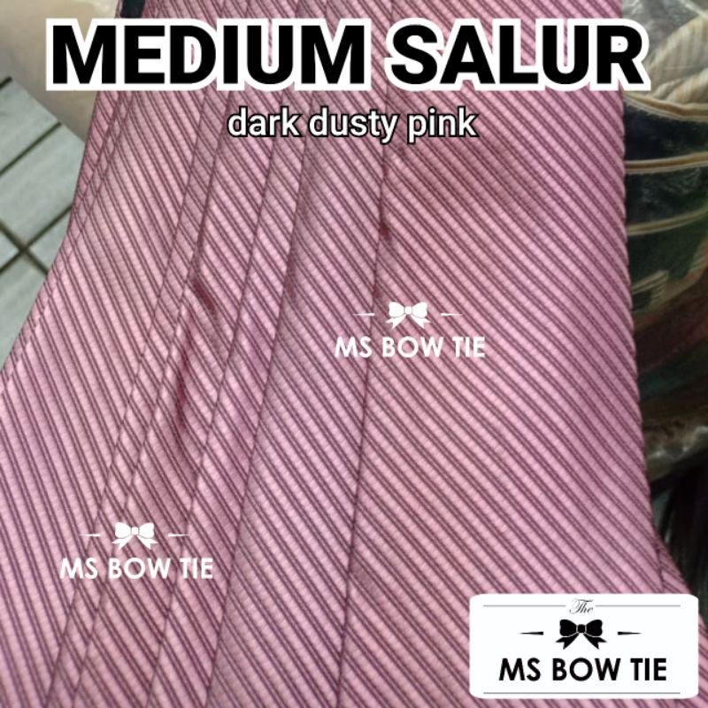 dasi panjang salur dusty pink tua untuk dewasa