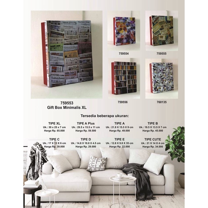 

Kotak kado/Kotak Hadiah/Gift Box Minimalis XL_Vintage Aneka Koran