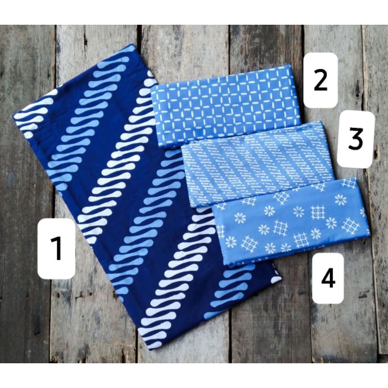 Promo Kain Batik Cap Pekalongan/ Batik Soft/ Batik Biru/ Kain Batik Kerja