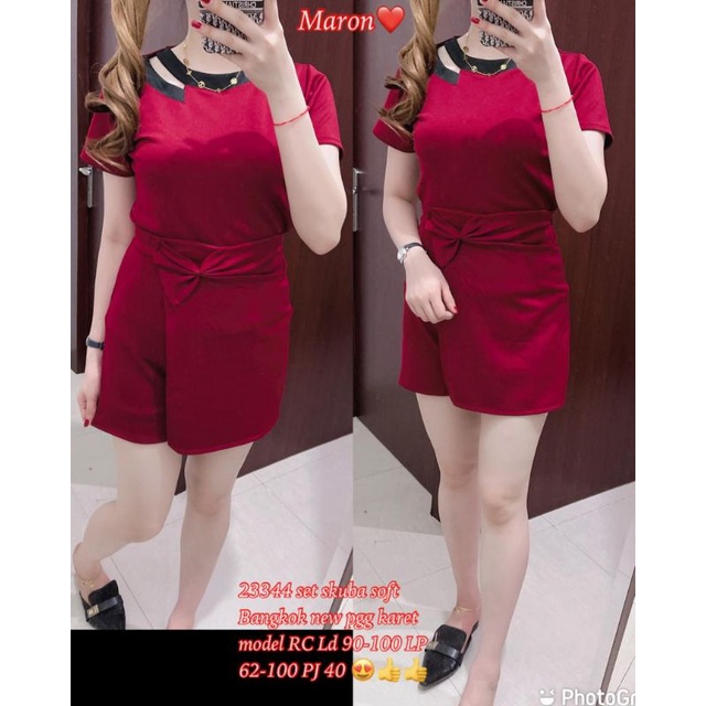 23344 SETELAN WANITA ROK CELANA SCUBA BKK