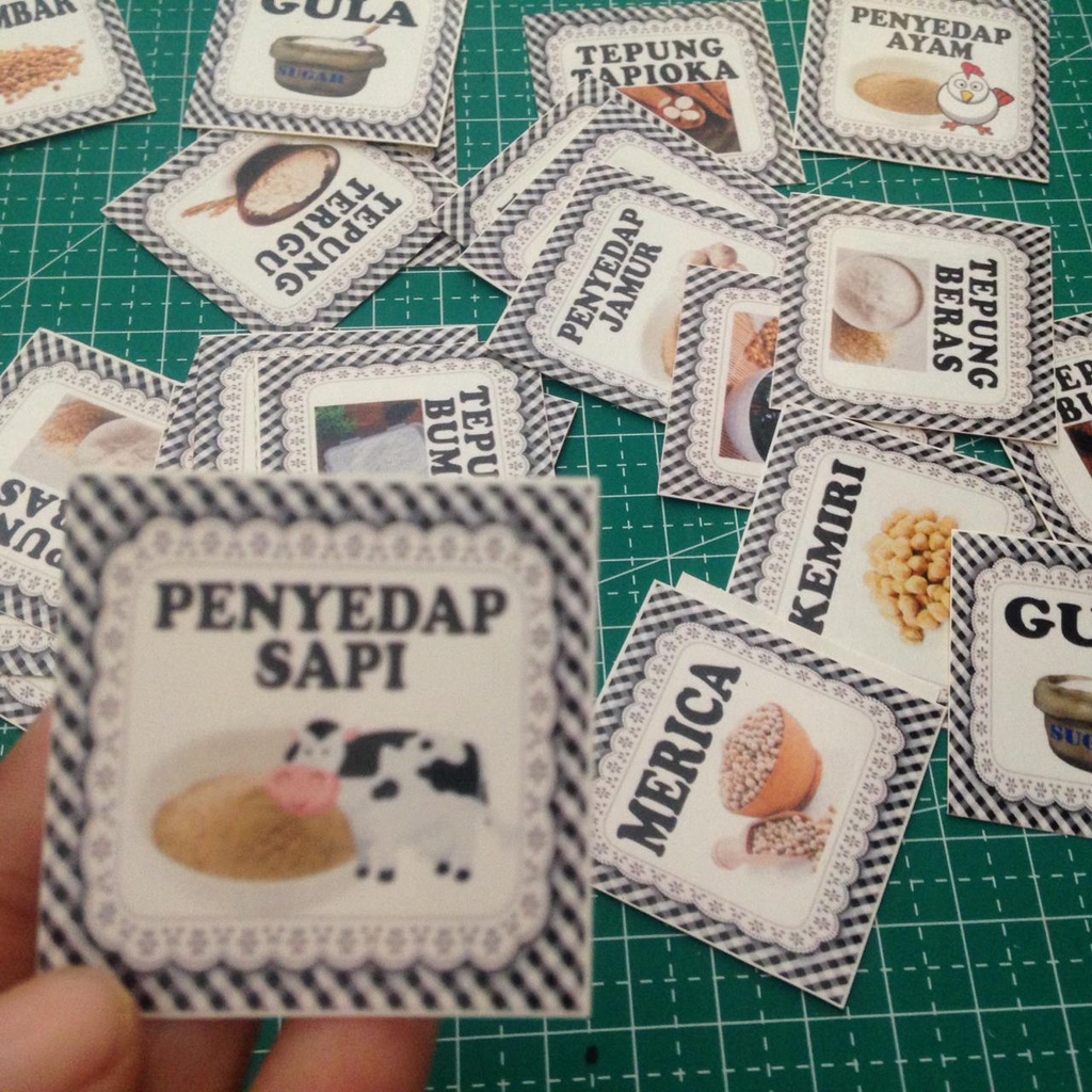 

ISI 15 HITAM -STIKER BUMBU | PAKET LABEL BUMBU | LABEL BUMBU | STIKER BUMBU DAPUR