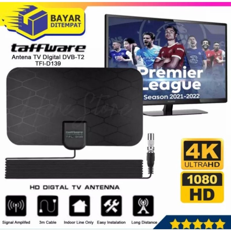 Antena TV TAFFWARE Gambar Super Jernih LED Digital Indoor Outdoor DVB