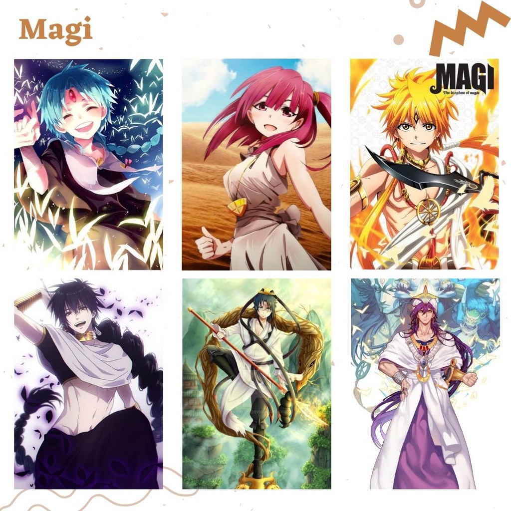 POSTER ANIME #2 (6 pcs) - BISA CUSTOM - POSTER DINDING - POSTER AESTHETIC - ANIME-Magi