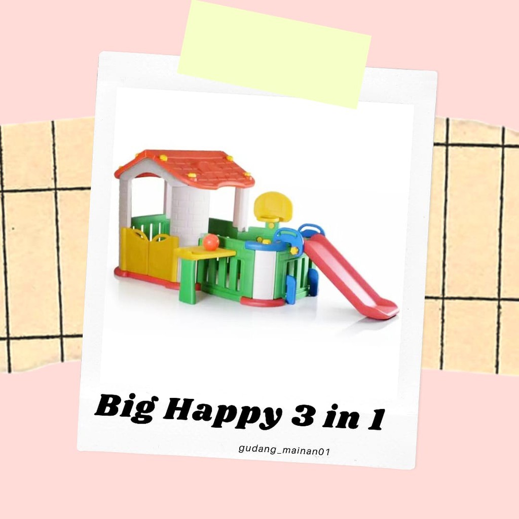 Promo Mainan Anak Rumah - Rumahan Perosotan Big Happy Playhouse 3 in 1