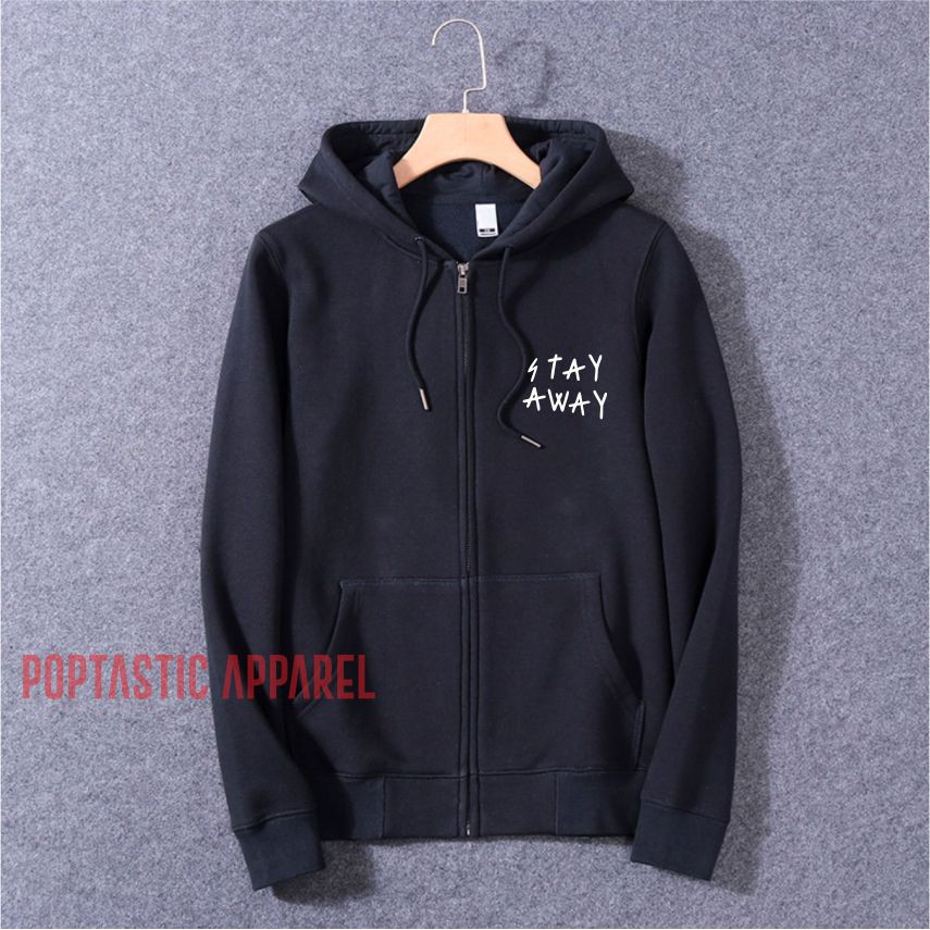 SWEATER HOODIE ZIPPER Pria Wanita STAY AWAY Bahan Fleece Tebal