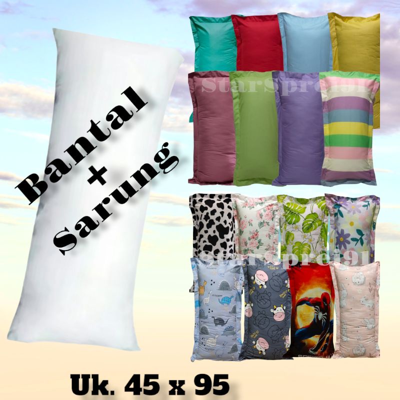Bantal Cinta Set Bantal Cinta Panjang + Sarung, Bantal Cinta Jumbo