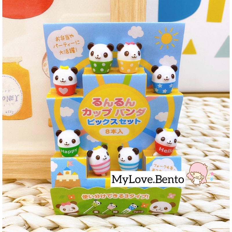 Tusukan Bento Pick Cup Panda Bear Food Picks & Forks Tools Cucusan Bento Fork Pick Garpu Buah