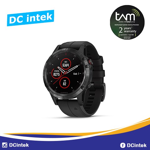 Garmin Fenix 5 Plus Sapphire DLC Carbon Gray with Black Band