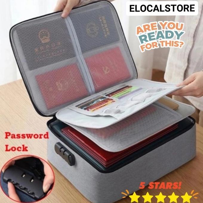 

Office & Stationery | Document Organizer | Tas Dokumen Travel Bag Lengkap 3 Digit Password Document Storage Box | Best Seller