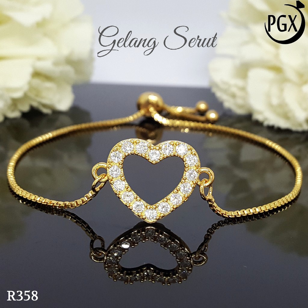 PGX Gelang Serut Xuping Wanita Perhiasan Lapis Emas Aksesoris Fashion Premium R358