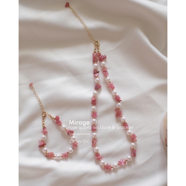 Mirage rose quartz  (necklace &amp; bracelet)