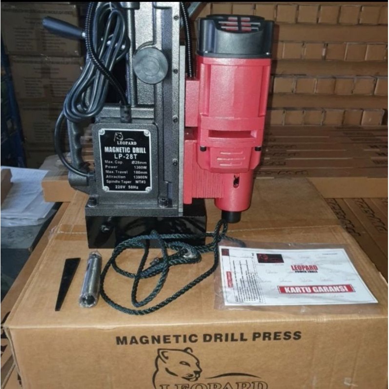 Magnetic drill mesin bor magnet 28mm LEOPARD