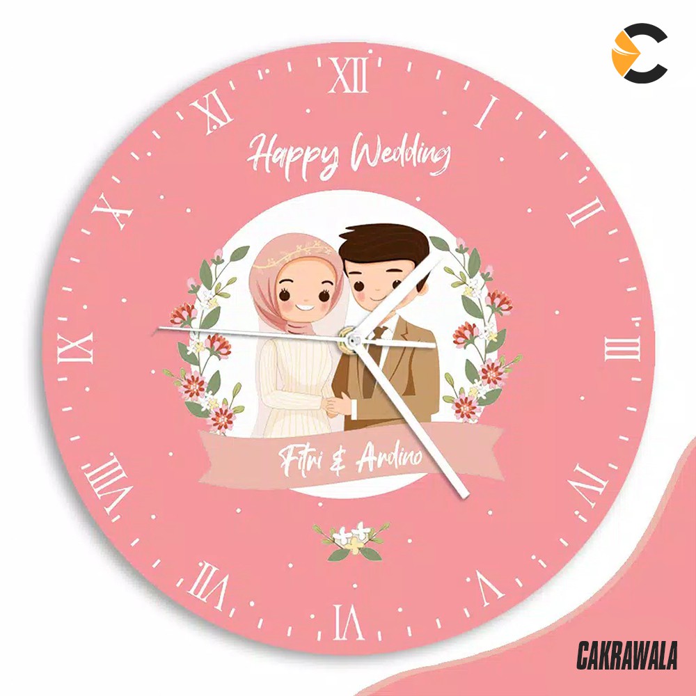 Jam Hias kayu dinding Terbaik Bebas custom foto dan Nama