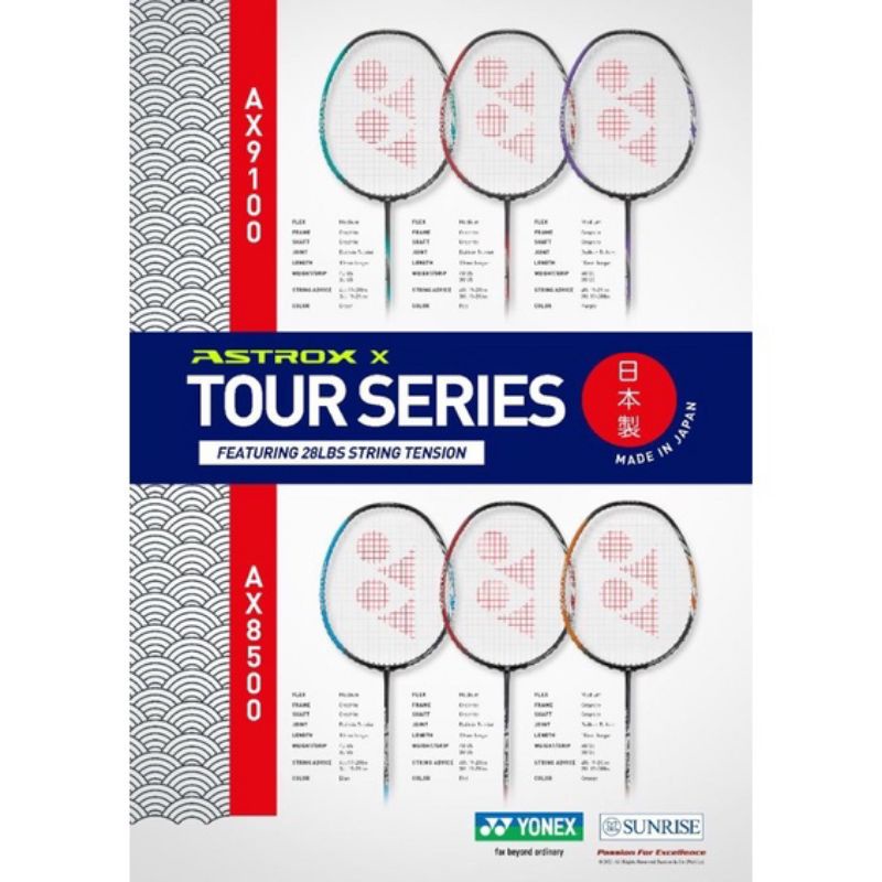 New Raket Badminton Yonex Astrox Tour 8500 JAPAN ORIGINAL paket komplit