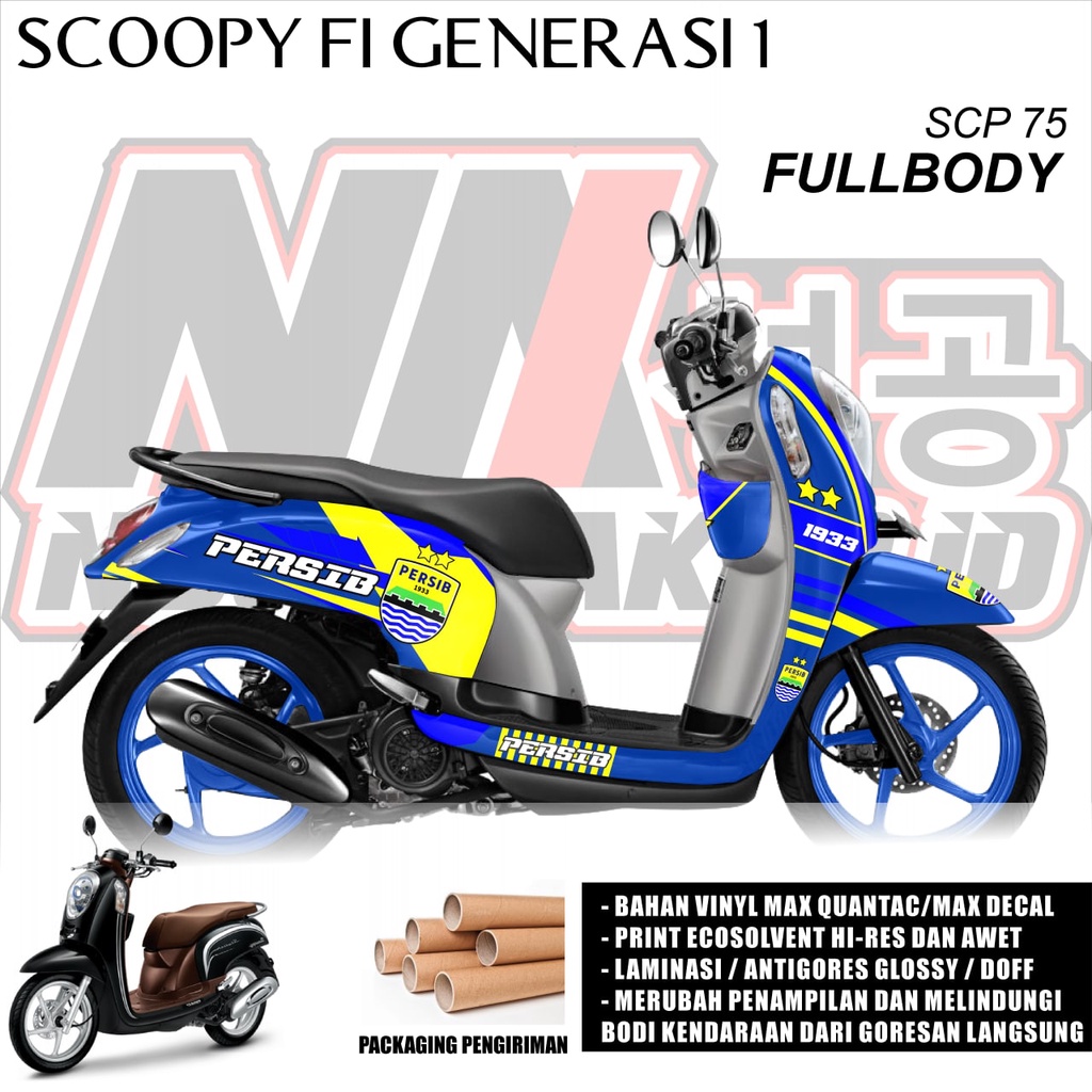 SCP 75 DECAL STICKER SCOOPY FI 2013 2014 2015 2016  PERSIB FULLBODY