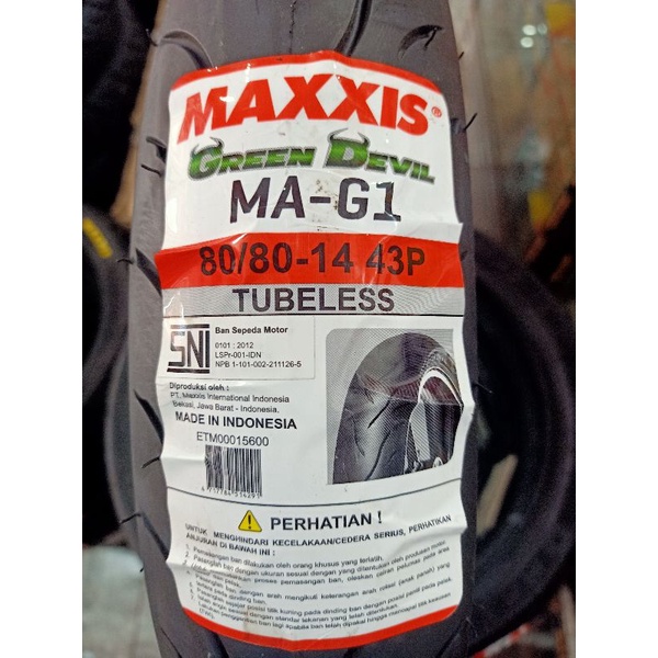 BAN TUBELESS MATIC MAXXIS GREEN DEVIL MAG1 80/80-14
