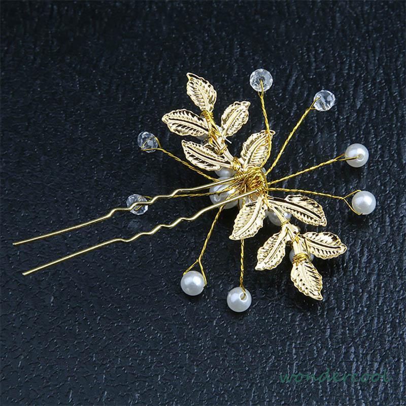 Wedding Bridal Vintage Pearl Flower Crystal Hair Pin Bridesmaid Clips Side Comb -Won