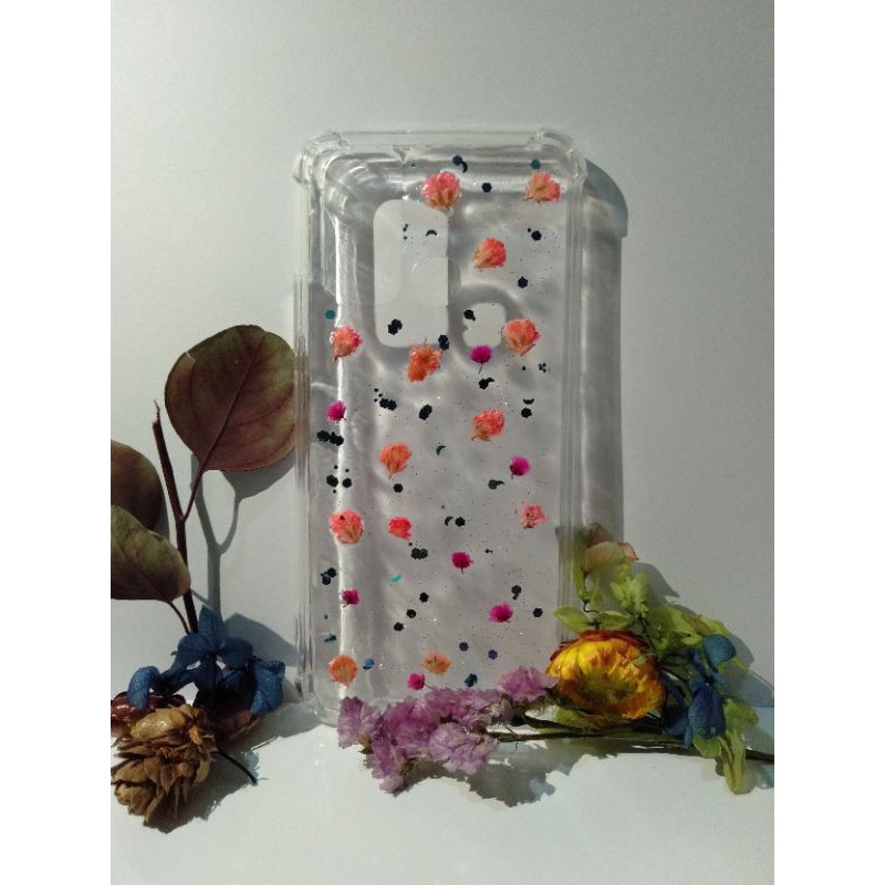 Case hp resin dryflower/bunga kering(bisa cutom)untuk tipe hp oppo,vivo,realme dan iphone