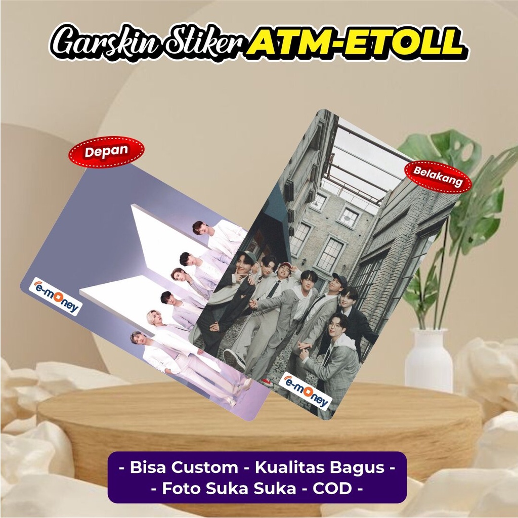 

Stiker Custom Atm Etoll Emoney/Flazz/Brizzi/Tapcash Anti Gores Pelindung