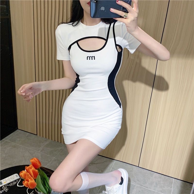 MD3 Mini dress lengan pendek sexy bodycon slim fit / korean vintage dress