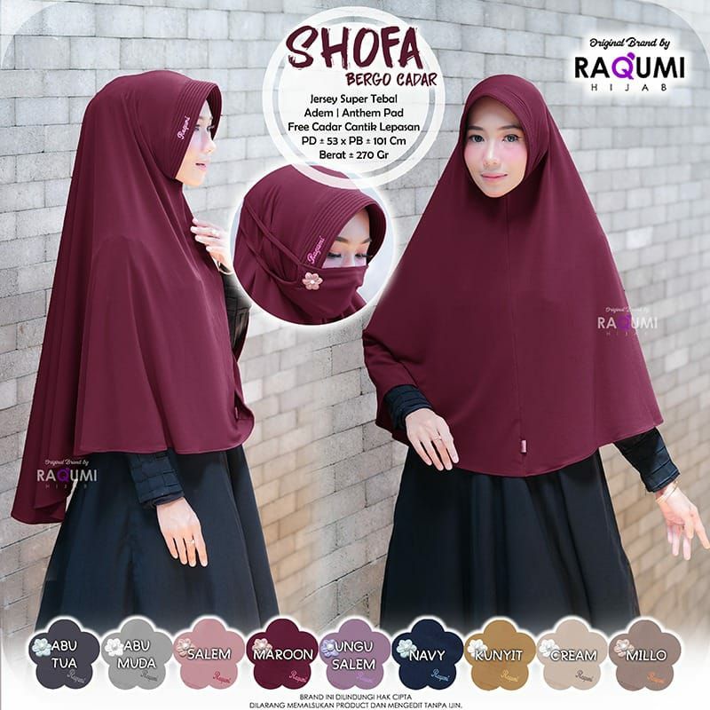 Jilbab Instan Masker Raqumi Shofa Bergo Cadar Hijab