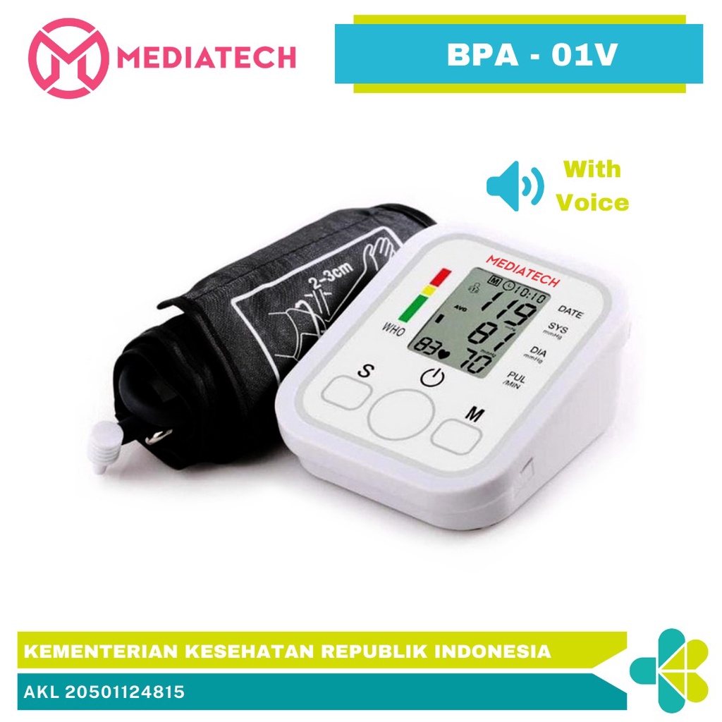 Mediatech Blood Pressure Monitor BPA-01V Tensimeter LENGAN - B460060