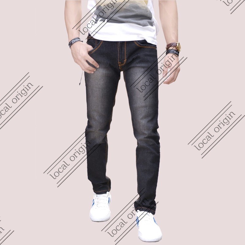 CELANA JEANS PRIA SKINNY BIO WASH JEANS SLIMFIT PRIA