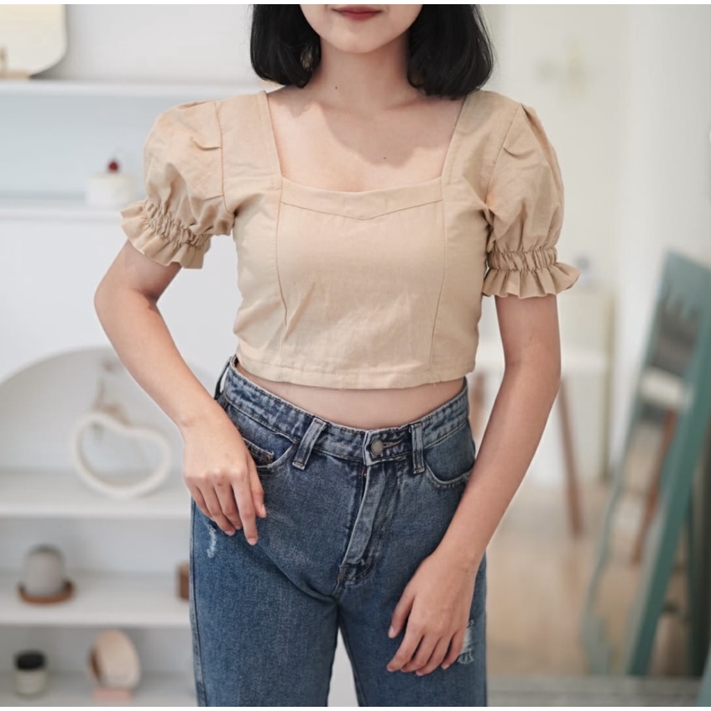 GFS VIOLA LINEN CROP TOP