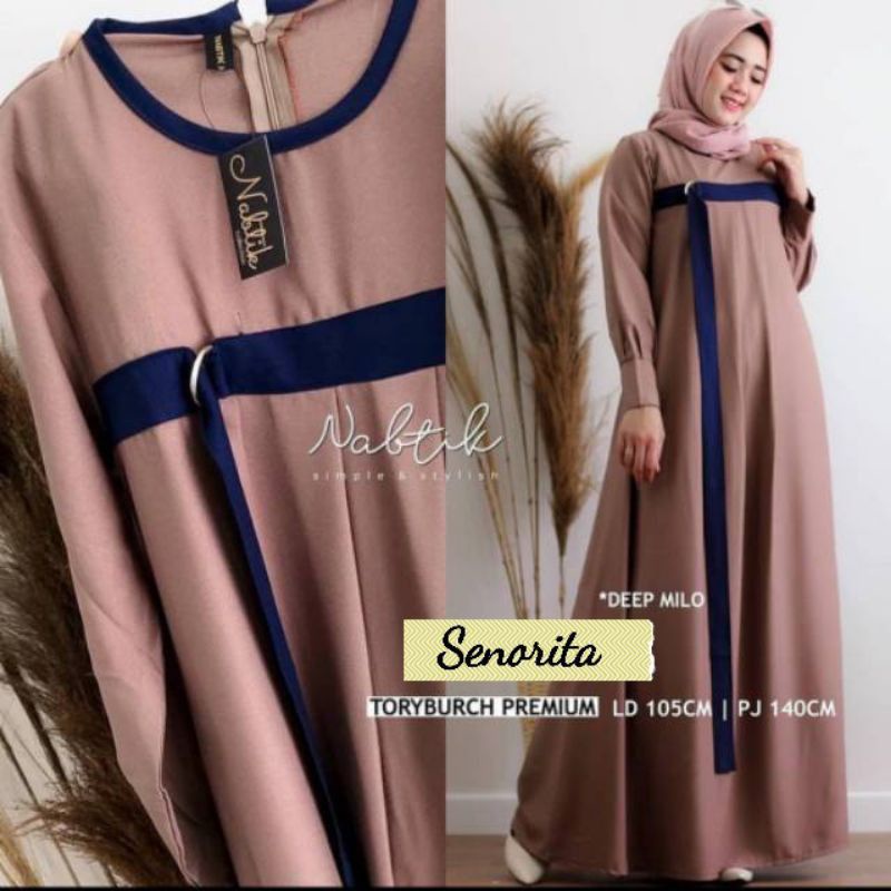 Senorita Maxi - Bisa COD Baju Gamis Maxi Maxy Dress Busui Wanita Perempuan Muslim Tangan Lengan Panj