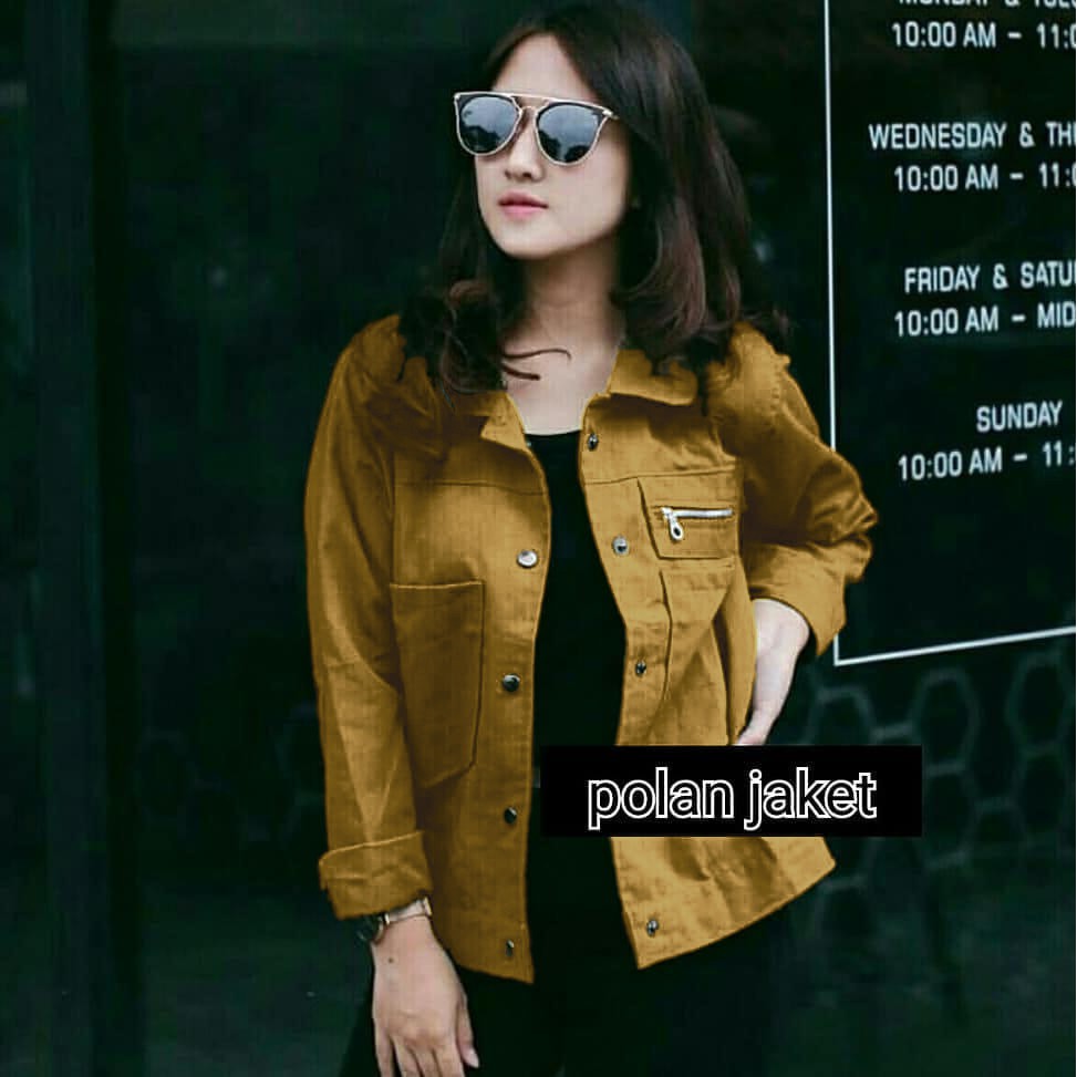 Jaket Polan - Polan Jaket Fashion Jaket Modis Wanita - Zippy Pocket - Pocket Zippy