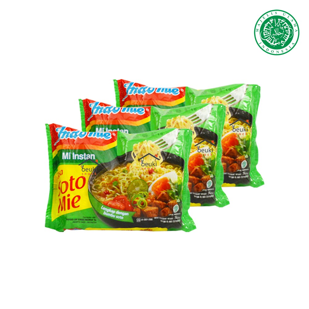 PAKET 3 PCS Indomie Kuah Soto Mie Mi Instan Kuah Lengkap