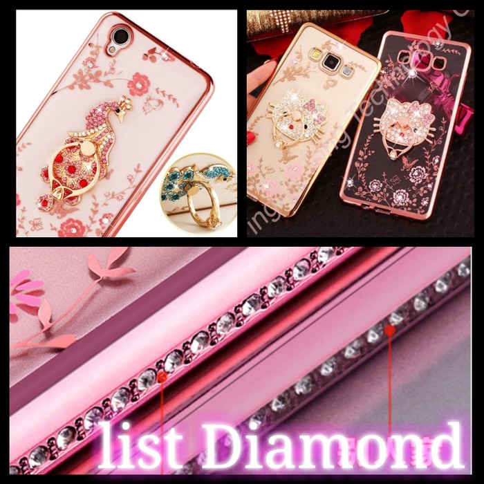 Case Oppo F3  / F3 Plus Flower List Diamond  Ring - Rose Ring Kitty