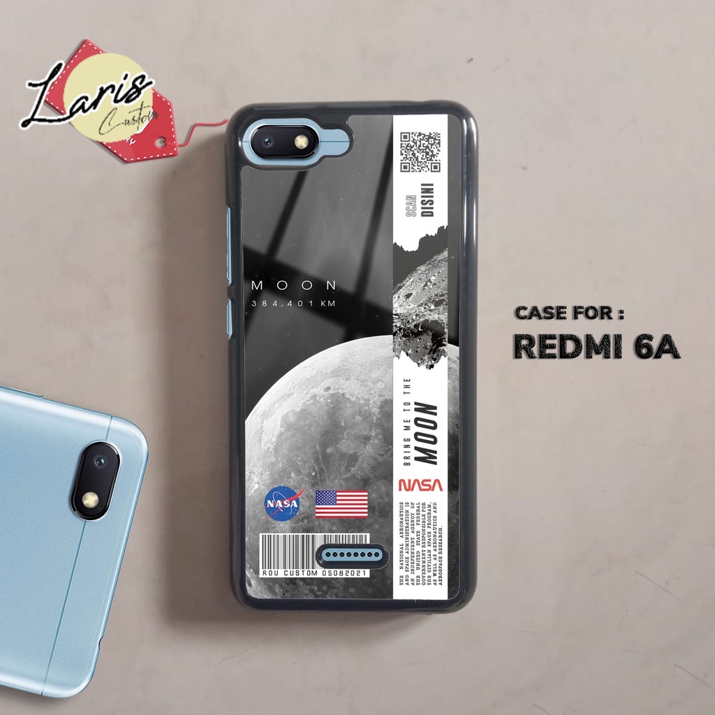 Laris Custom Glossy Case XIAOMI REDMI 6A Hardcase Case NASA MOON 2D Case