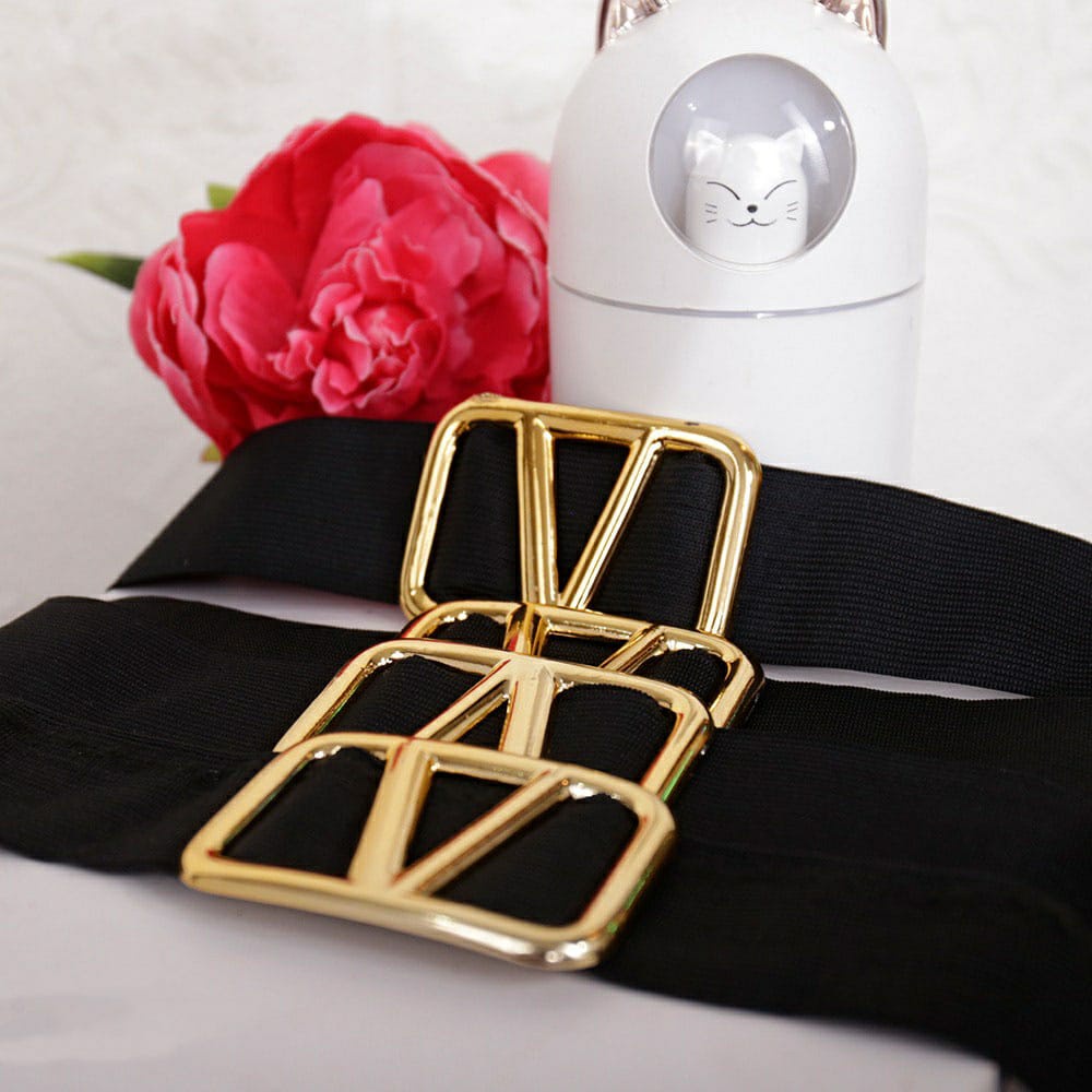 Belt Hitam Karet l Ikat Pinggang V Gesper Premium Melar Stretch