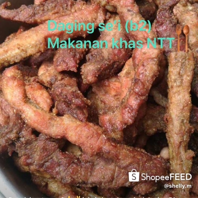 Daging babi asap ,daging se’i ,makanan khas kupang NTT