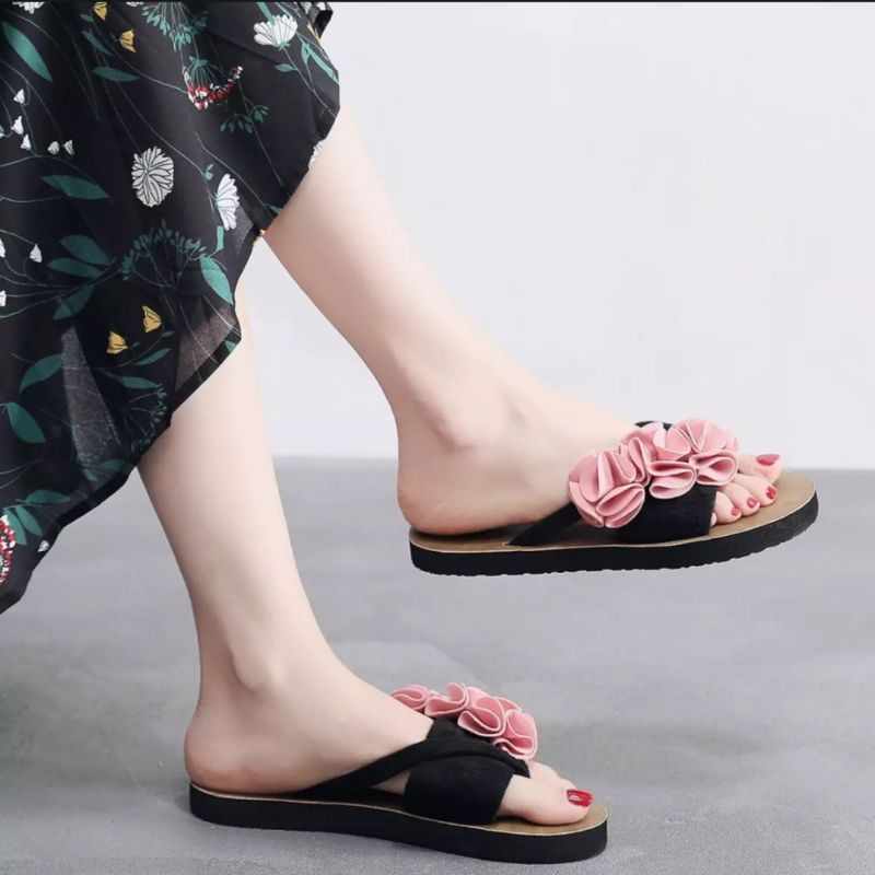 Sandal wanita terbaru &quot; Bunga Poni &quot; Sandal Kokop Bunga