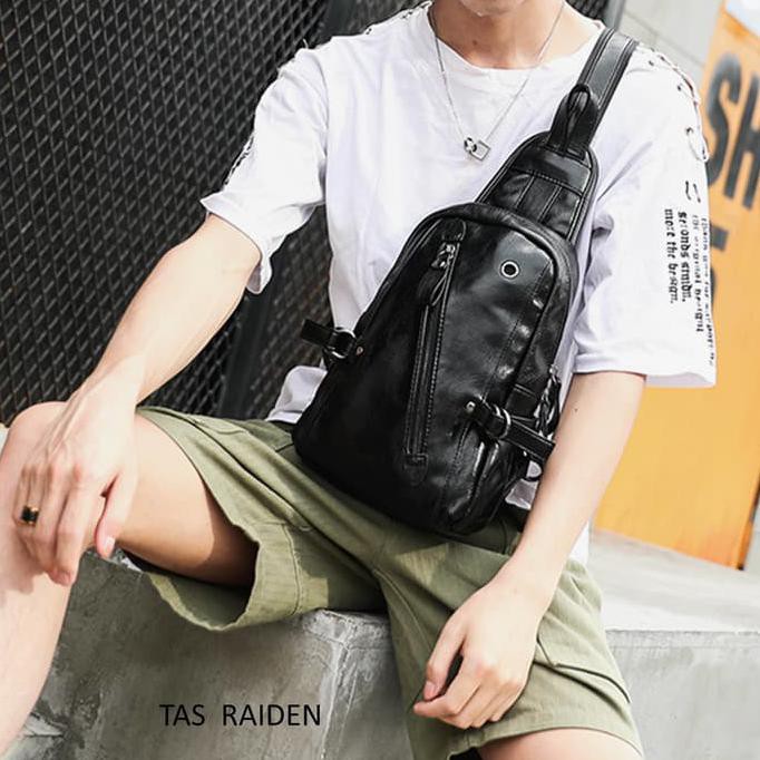 Tas Selempang Kulit Pria Korea - RAIDEN-