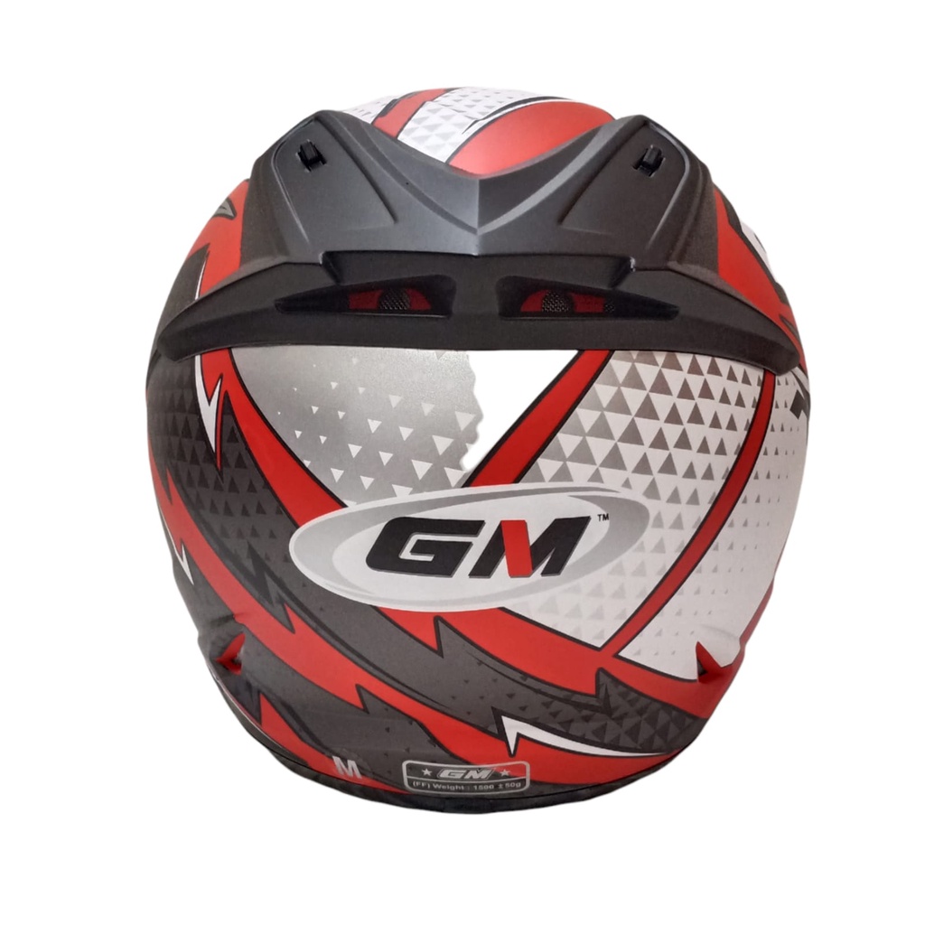 GM HELM RACE PRO FLASH RED SILVER DOFF SINGLE VISOR RACEPRO