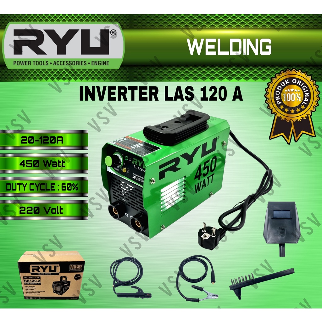 Jual Mesin Las Ryu Inverter Mma 120 Igbt 450 Watt Mesin Las Mesin