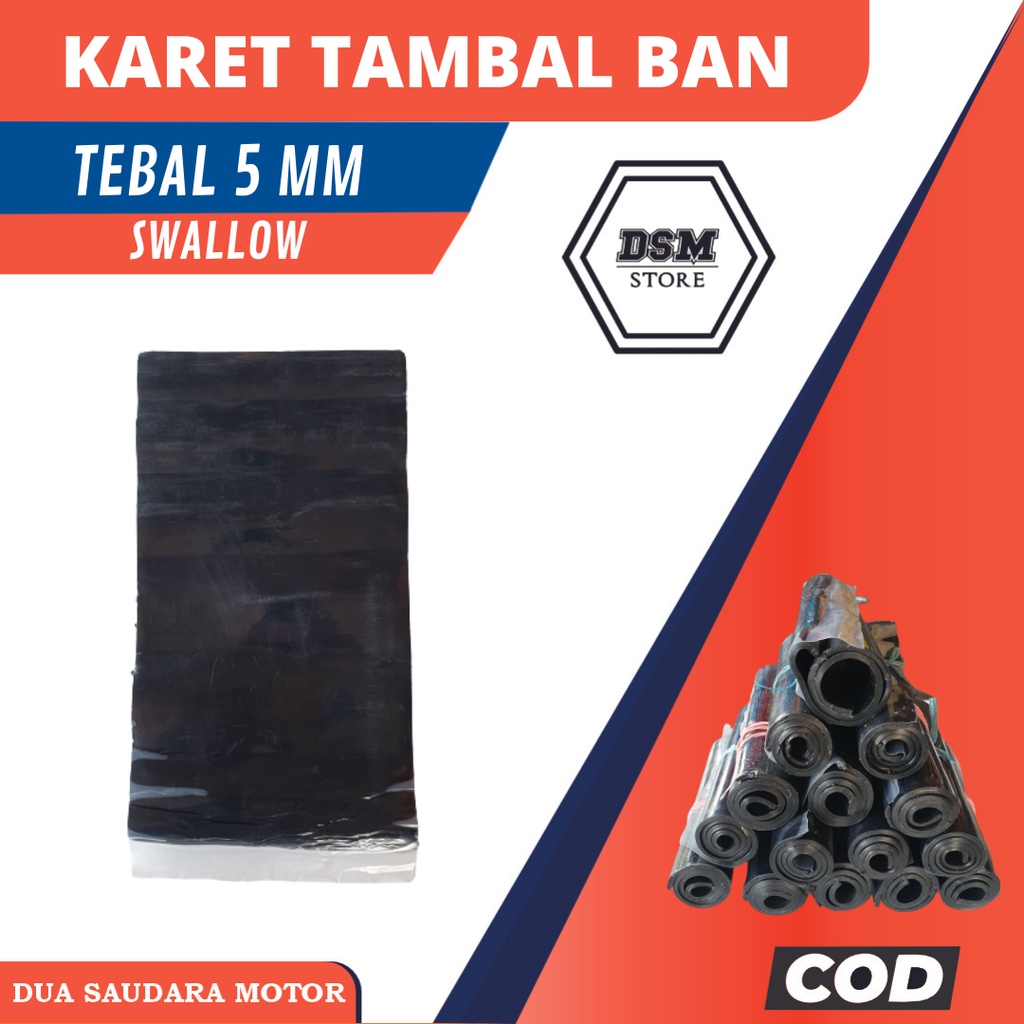 KARET BAKAR KANISIR COMPOUND TAMBAL BAN SEPEDA DAN MOTOR. TEBAL 5 mm.