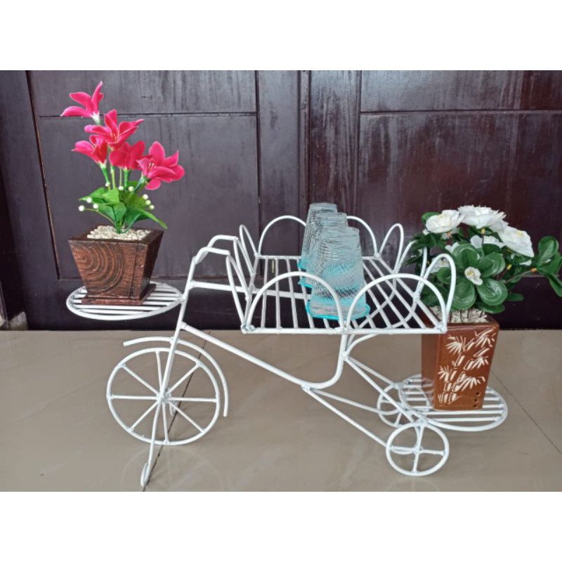 RAK BUNGA BESI SEPEDA MINI + TEMPAT AIR MINERAL