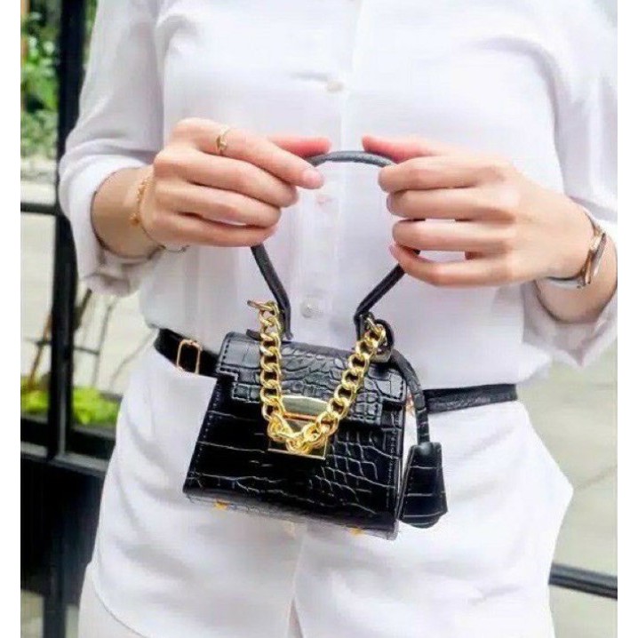 PA TAS SELEMPANG WANITA - SHOULDER BAG MICRO CROCO MINI - TAS KOO MOON YOUNG - TAS ANDIN CROCO